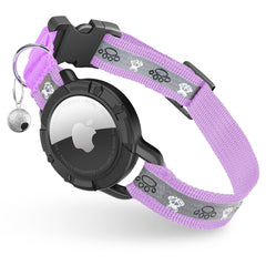 Odokele collier chat AirTag réfléchissant lilas pour une meilleure visibilité nocturne