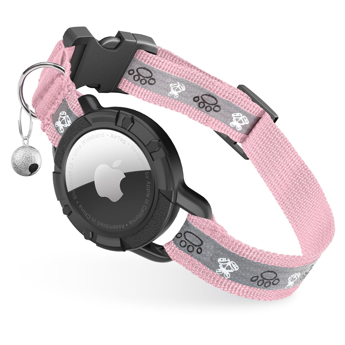 Odokele Collier AirTag Rose: support intégré pour suivre votre chat facilement jour et nuit.