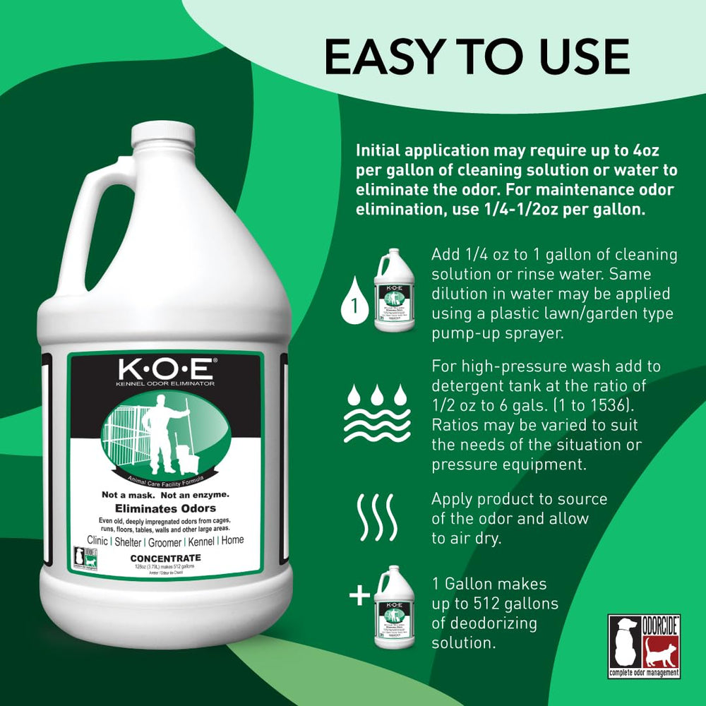 Odorcide KOE concentré dilué, méthode simple pour traiter les grandes surfaces.