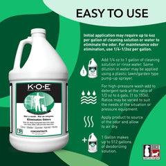 Odorcide KOE concentré dilué, méthode simple pour traiter les grandes surfaces.