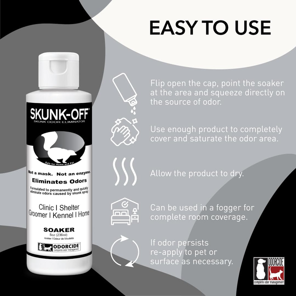 Odorcide Skunk Off, appliateur-bouteille pour traitement pratique.
