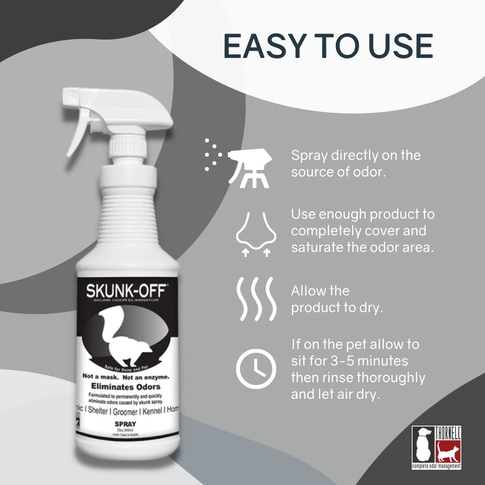 Odorcide Skunk Off, sur tapis et rideaux, pour rafraîchir l’intérieur.