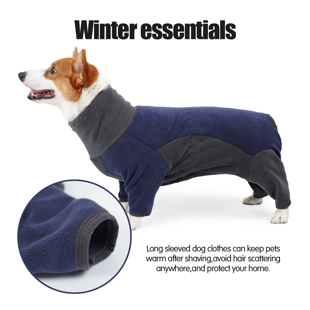 ODSSTAIPS manteau hiver chien bleu gris texture polaire douce et confortable