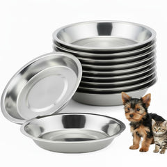 Ofanim assiette chat inox 6-4 pouces, robuste et facile à nettoyer.