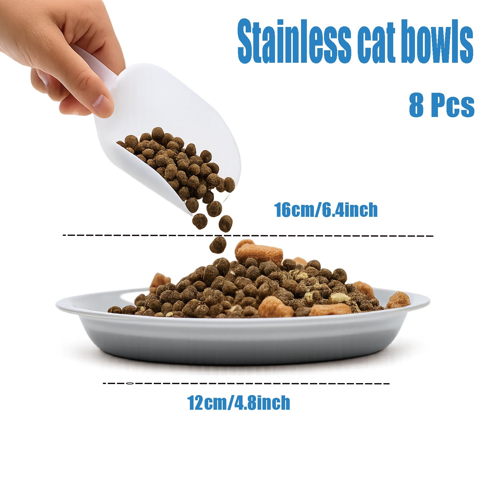 Ofanim assiette chat inox relief moustaches, réduit le frottement pendant le repas.