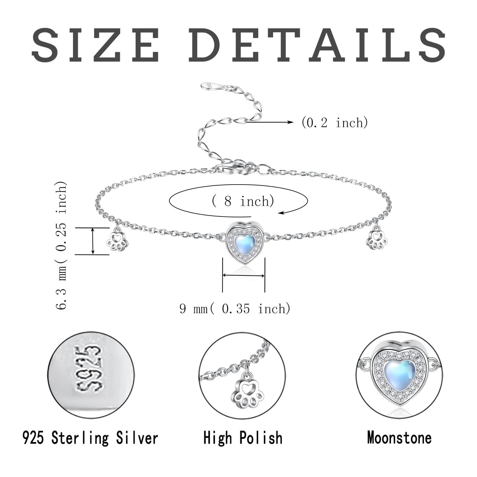 Ogoodsunj bijou argent 925 avec pierre lune et cz pour souvenir élégant.