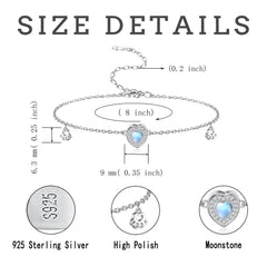 Ogoodsunj bijou argent 925 avec pierre lune et cz pour souvenir élégant.
