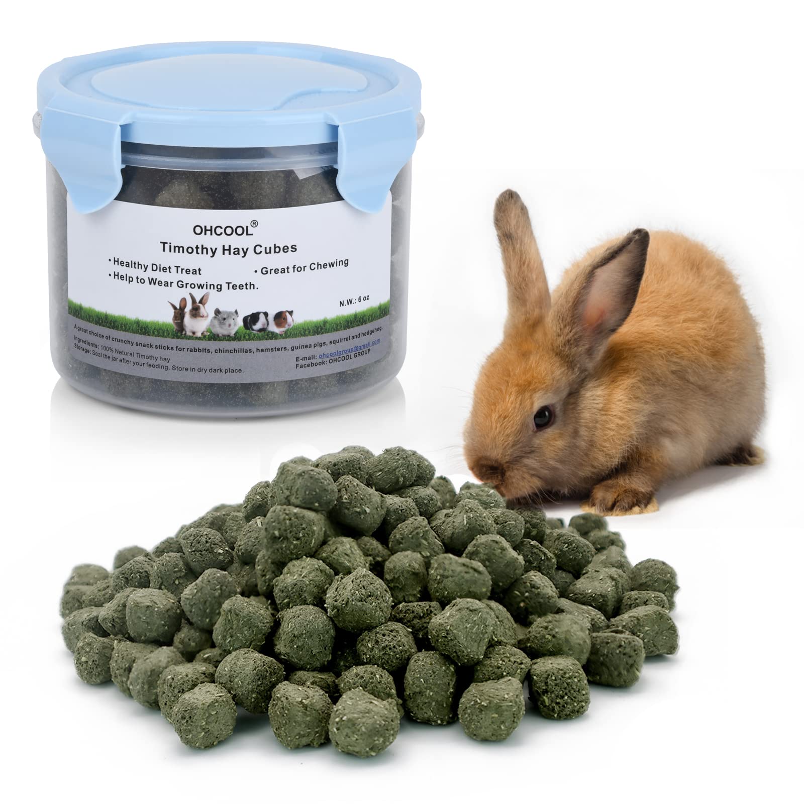 Ohcool Cubes foin Timothy 10 oz, prêt à nourrir vos petits animaux.