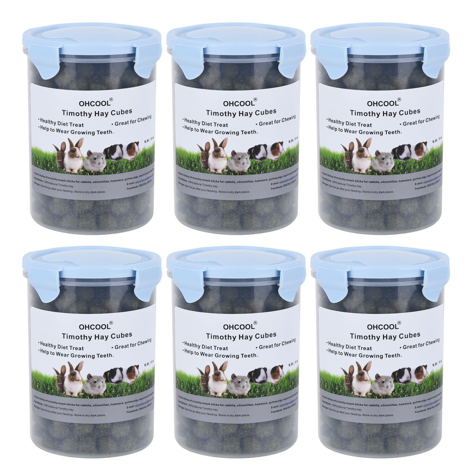Ohcool Cubes Foin Timothy – format mini adapté aux petites bouches des animaux.