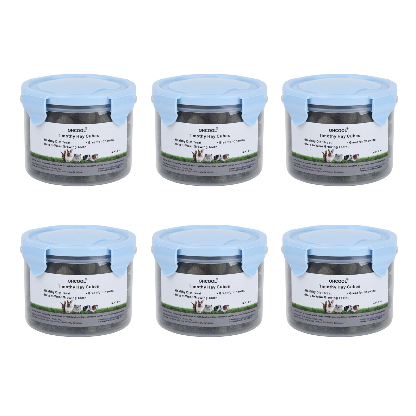 Ohcool Cubes mini foin Timothy – granulés 6oz, taille adaptée pour petites bouches