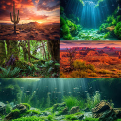 OHIOCATII, paysage terrarium verdure réaliste, décore facilement et élargit l'impression d'espace.