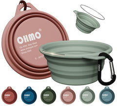 OHMO bol d'eau pliable pour chien, capacité 400 ml, parfait pour les randonnées.
