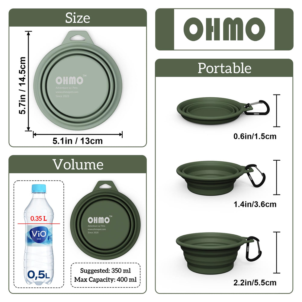 OHMO coupelle pliante vert clair, légère et prête pour l'extérieur.