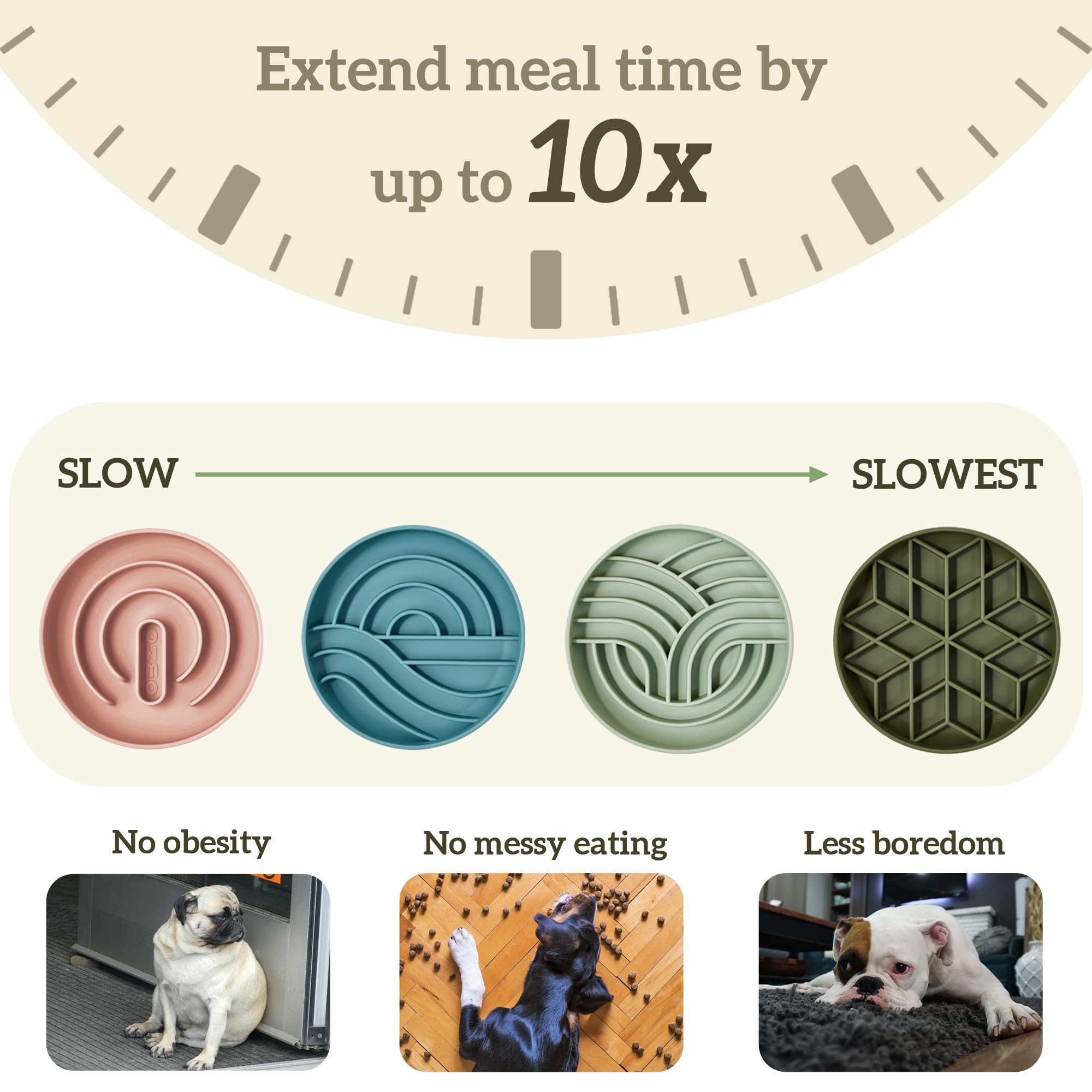 OHMO gamelle lente petit chien capacité 60 g, pratique et polyvalente.