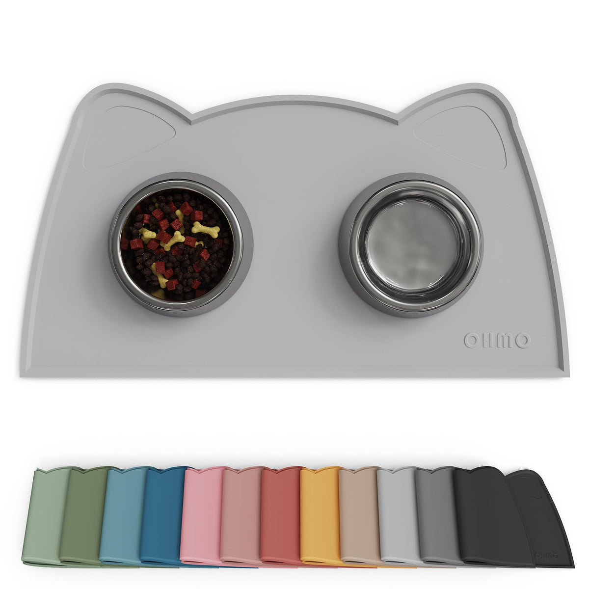 OHMO tapis alimentation chat, surface non glissante pour repas plus sûrs et propres.