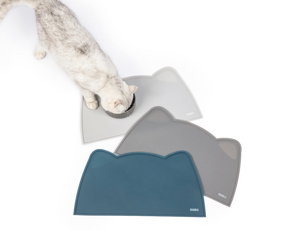 OHMO tapis alimentation chat, pliable et portable idéal pour les voyages.