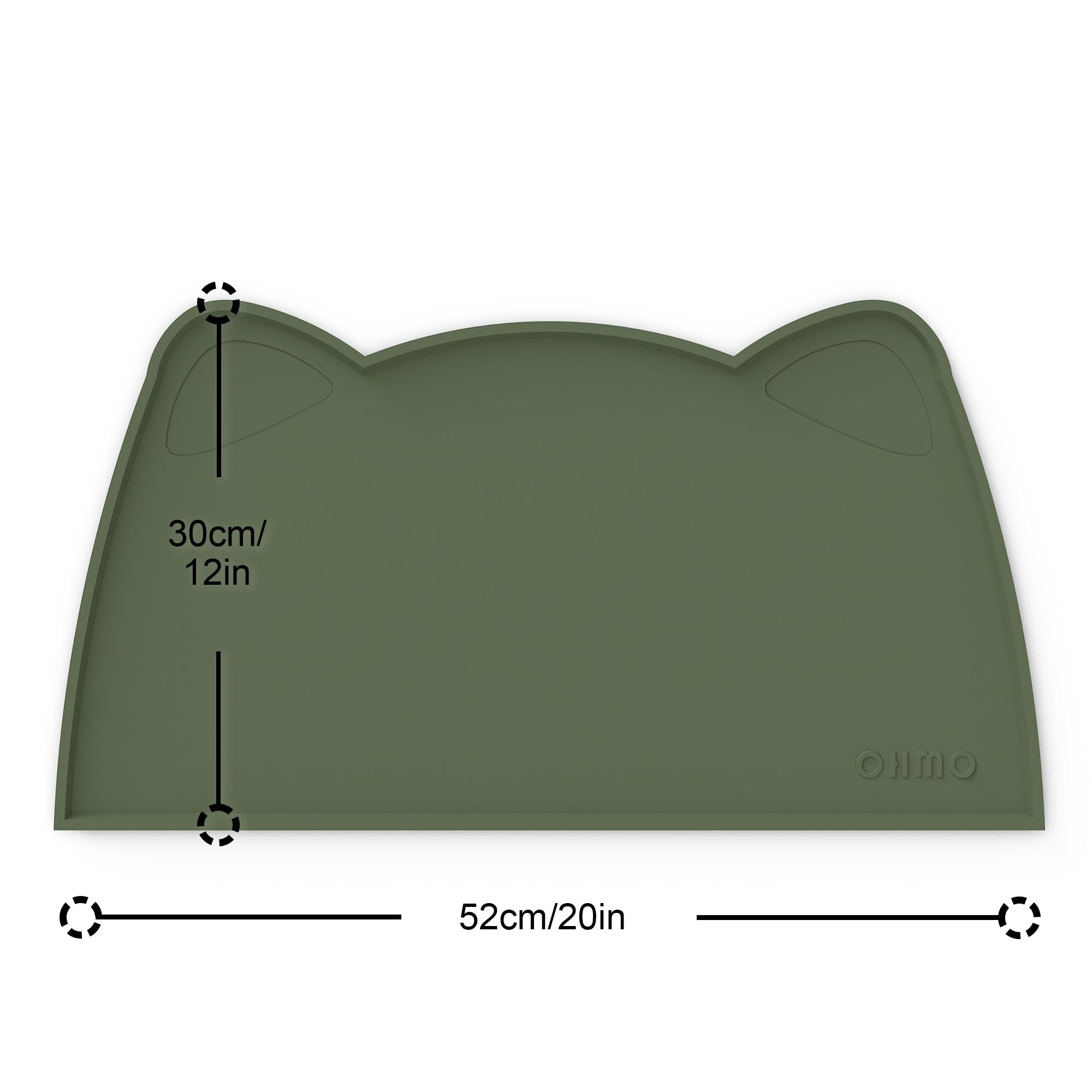 OHMO tapis-alimentation-chien-silicone: surface anti-déversement pour chiens et rangement rapide.