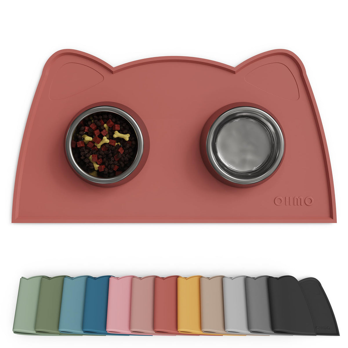 OHMO tapis alimentation silicone anti debordement pour chiens et chats, garde le sol propre