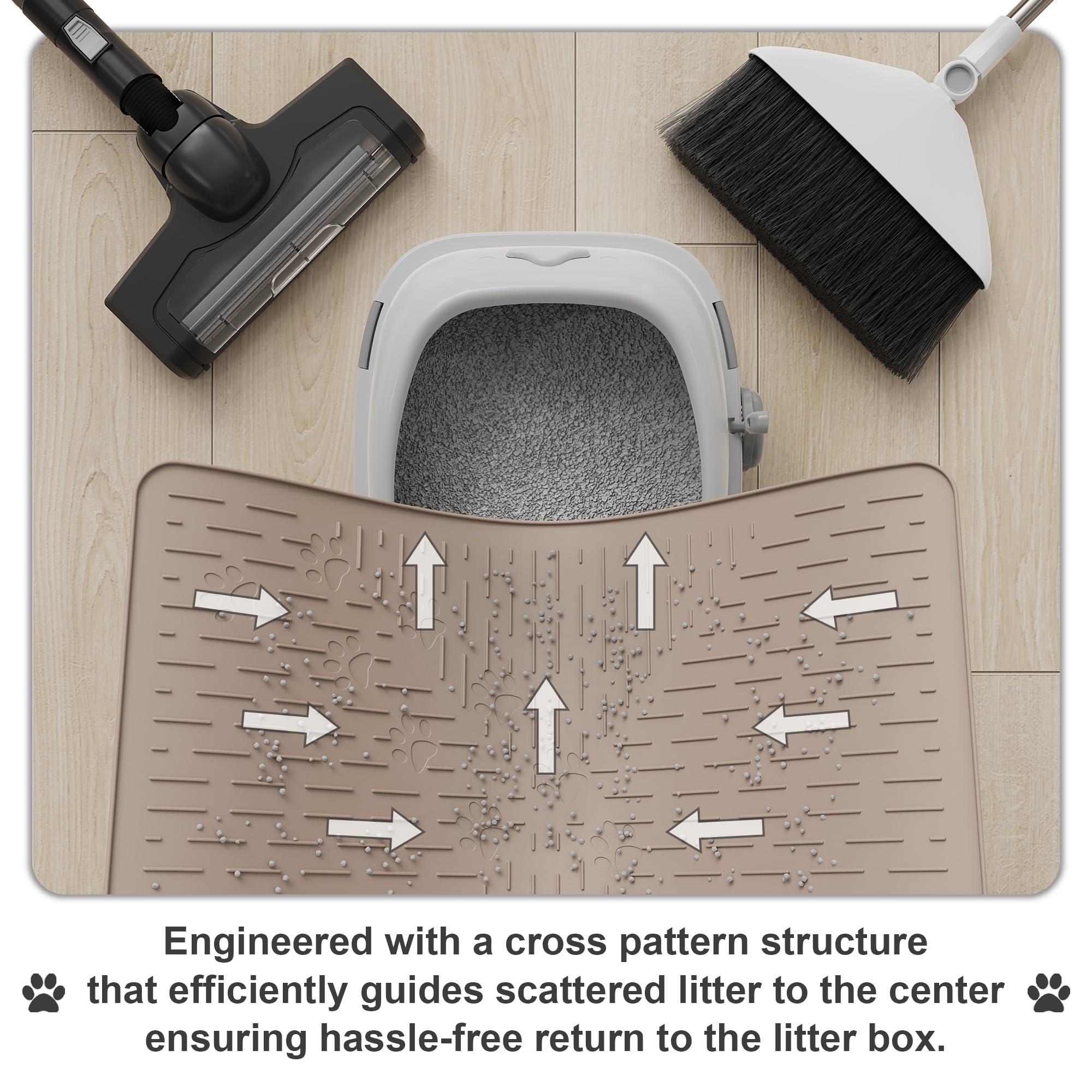 OHMO tapis anti-eparpillement - rainures internes capturent les grains.