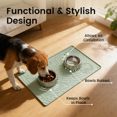 OHMO tapis-nourriture-silicone-base-antiderapante : reste en place pendant le repas.