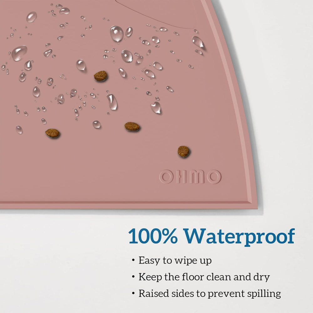 OHMO tapis alimentation en silicone rose, portable et facile à rouler.