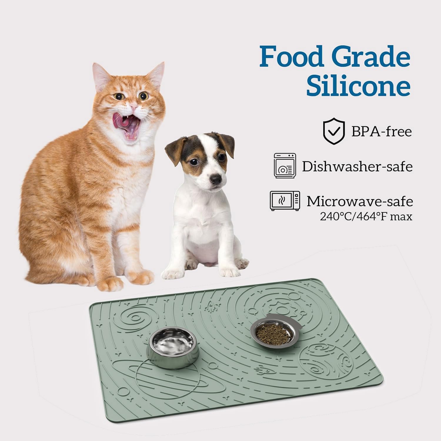 OHMO tapis-nourriture-silicone-compatibilité-chiens-chats : pratique pour repas et boisson.
