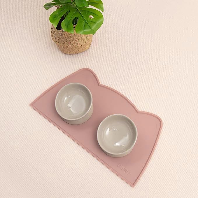 OHMO tapis repas en silicone rose, lavable au lave-vaisselle.