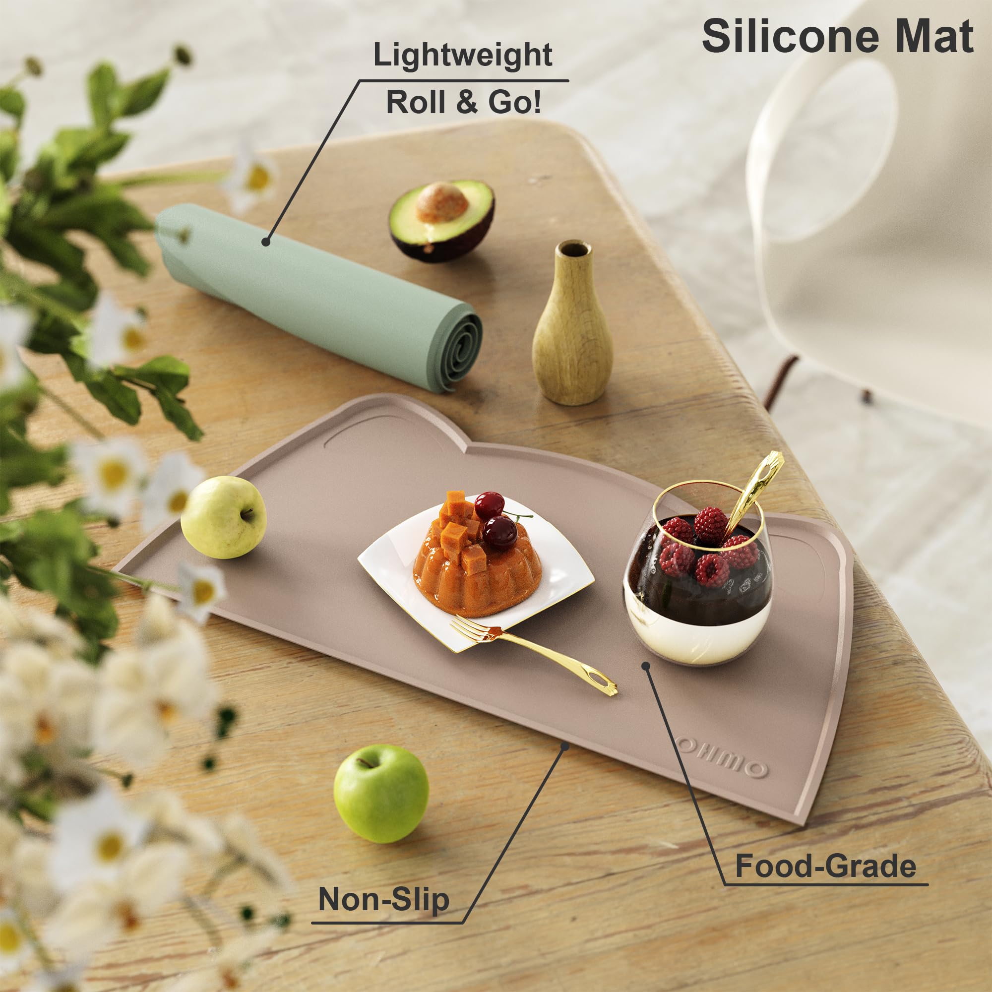OHMO Tapis silicone lavable au lave-vaisselle pour une hygiène facile
