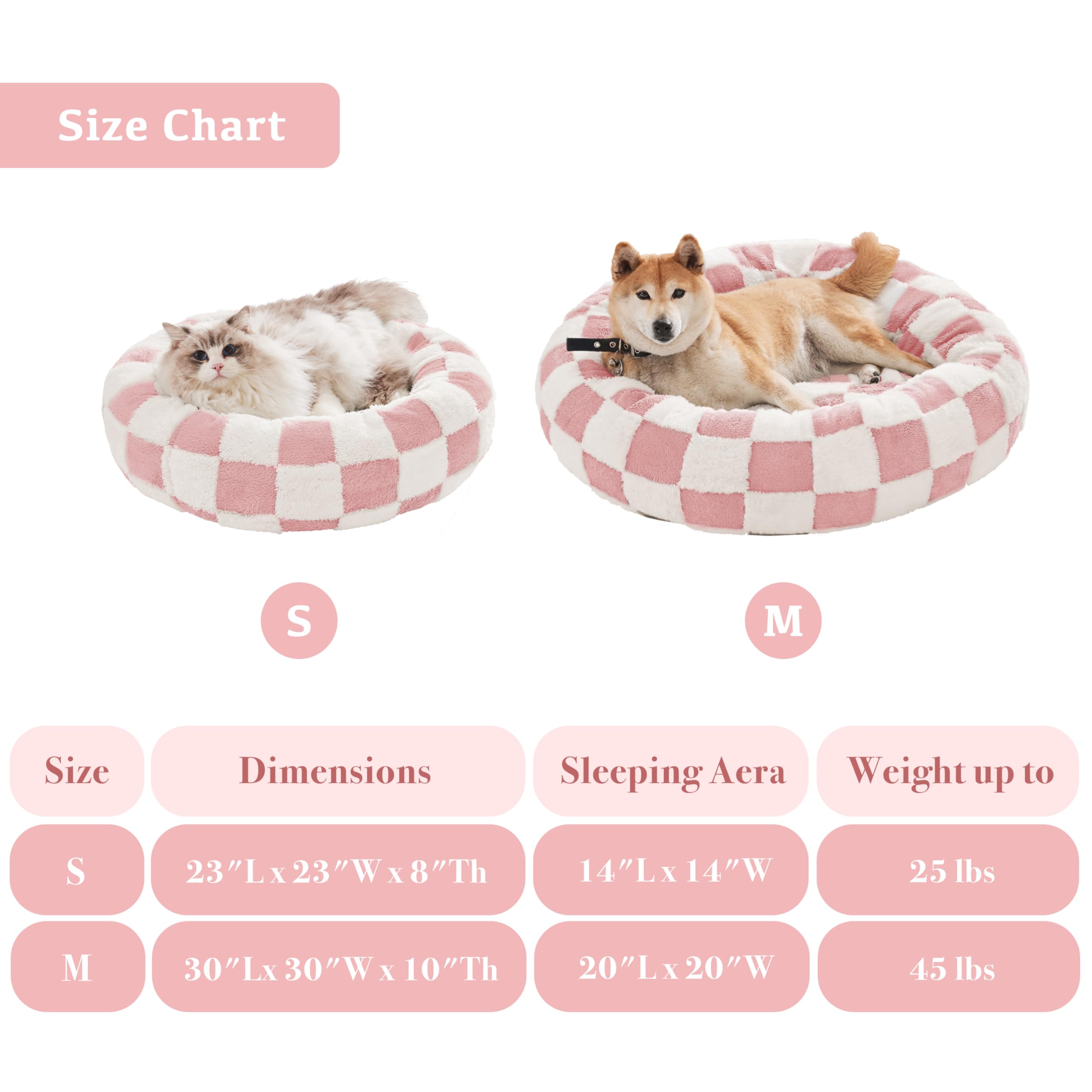 Lit Ohocut bord doux rond rose, soutien confortable pour sieste.