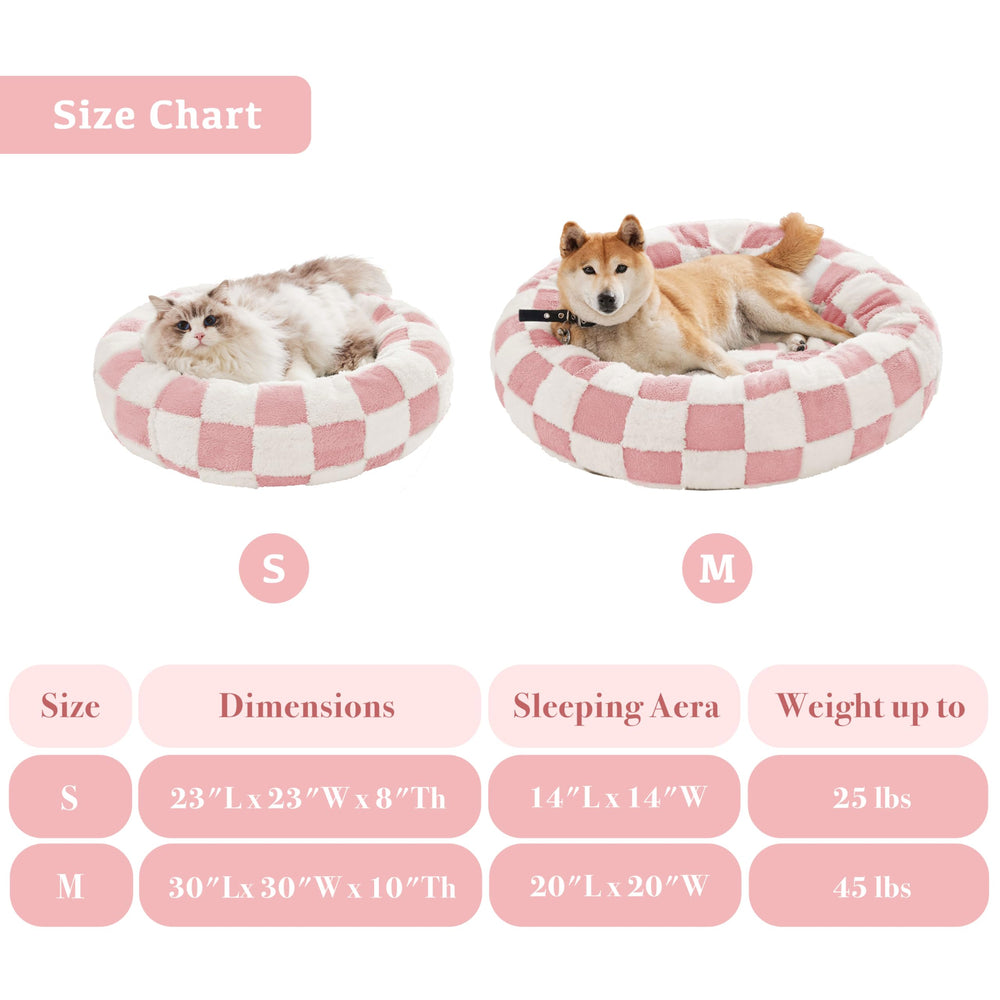 Lit Ohocut bord doux rond rose, soutien confortable pour sieste.