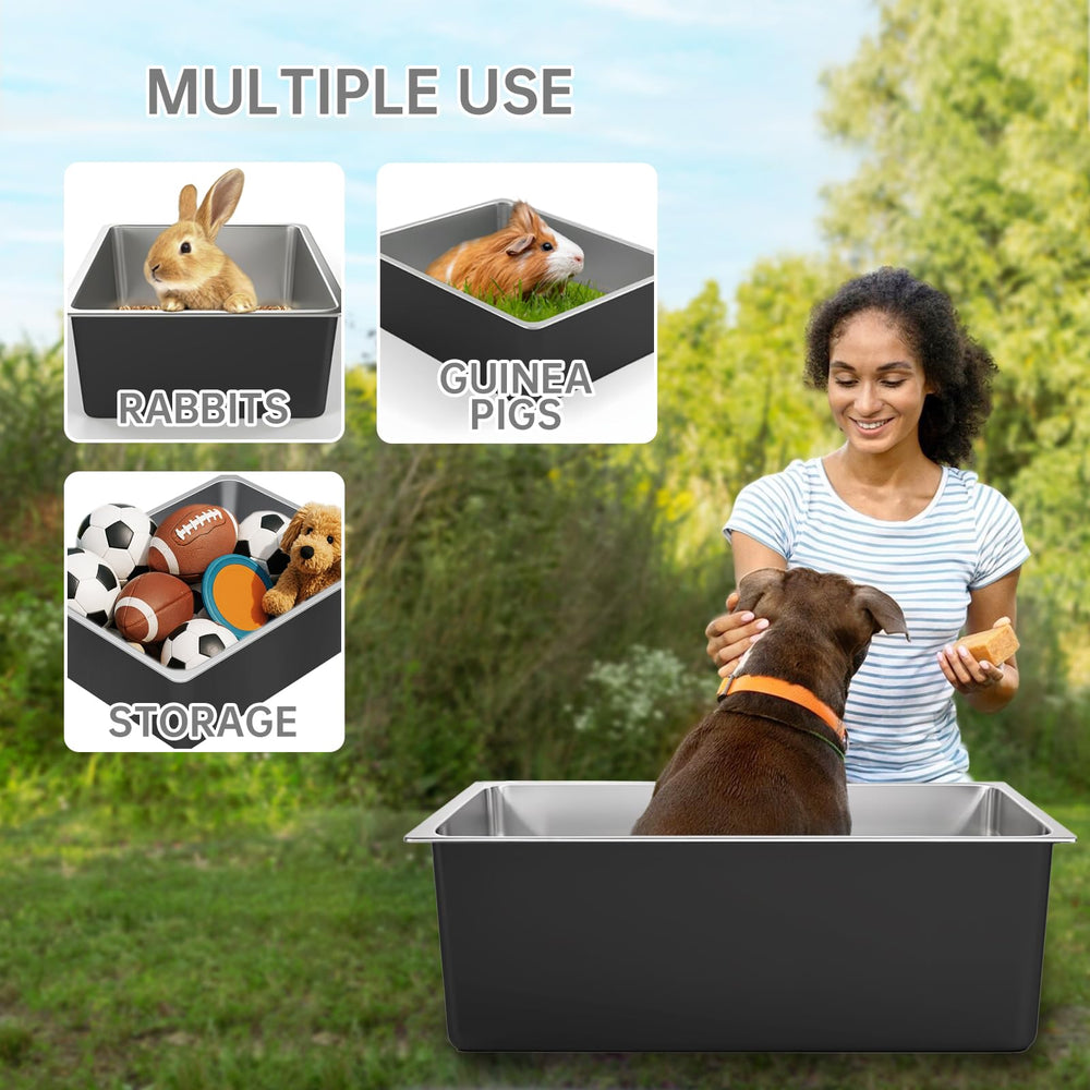Ohtomber litière inox durable, résistante aux griffes et aux entailles.