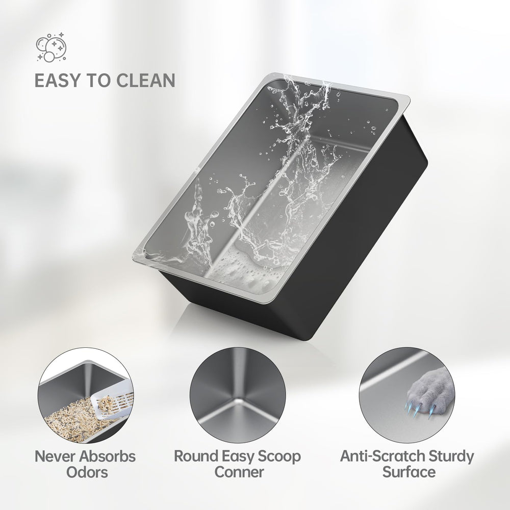 Ohtomber litière inox surface antiadhésive pour nettoyage rapide.