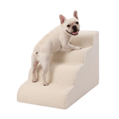 Escalier Oiilores pour chien petit, 19 po, quatre étapes, accès facilité au lit.