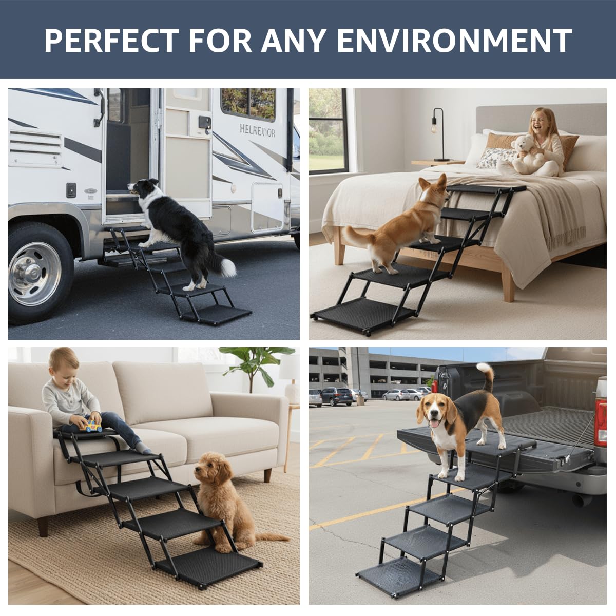 Oiilores Escalier stockage compact, idéal pour voyages et activités en plein air.