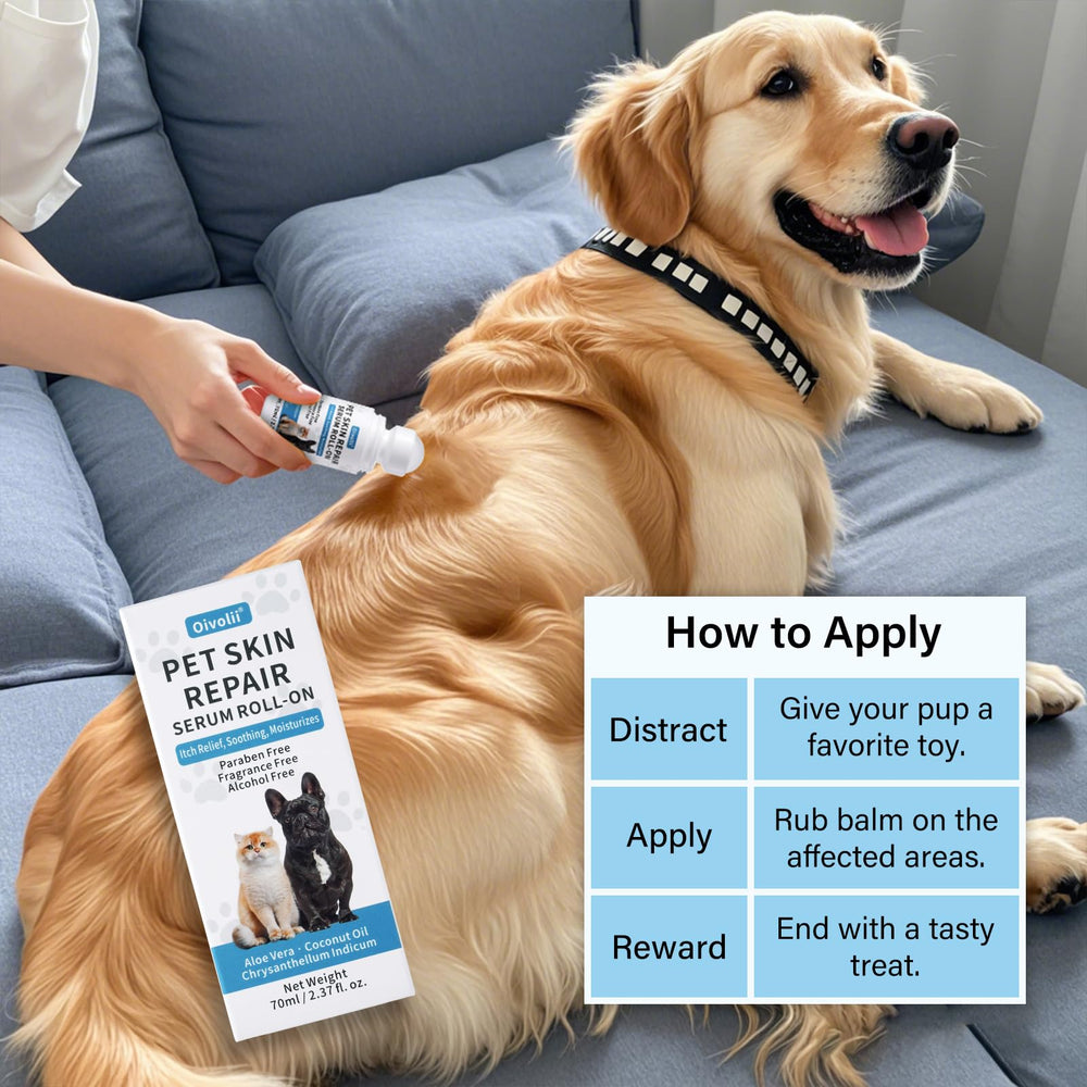 Produit idéal pour chiens et chats, soin dermatologique doux à domicile.