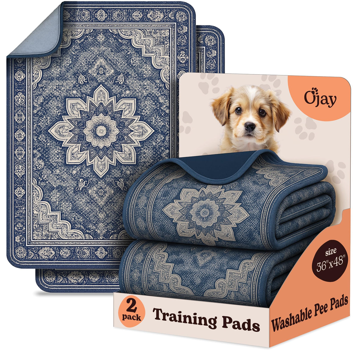 Tapis d'entraînement O'JAY ultra absorbant, confort et propreté pour chiots.