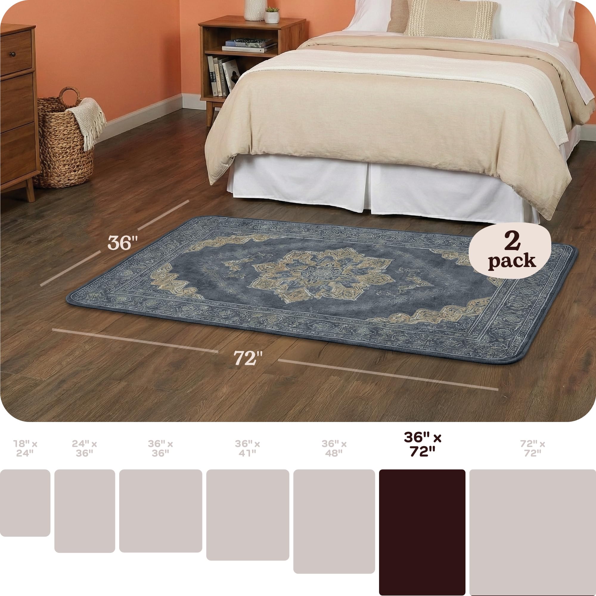 Tapis O'JAY anti-glisse, reste en place sur carrelage ou bois.