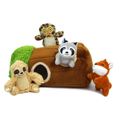 okegztoa-chien-cherche-peluche-interactive: invite à chasser et explorer le jouet bois.