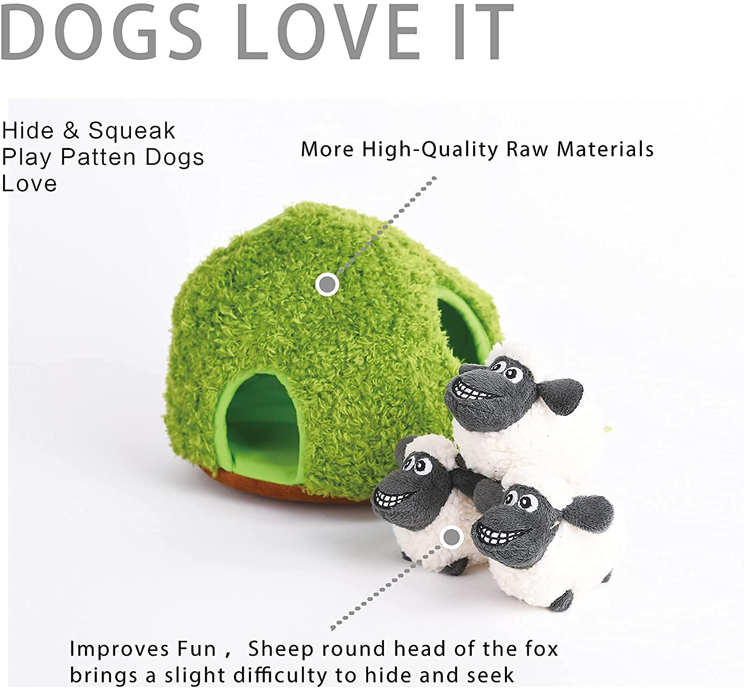 Okegztoa peluche avec sons exclusifs pour chien, expérience sonore sûre.