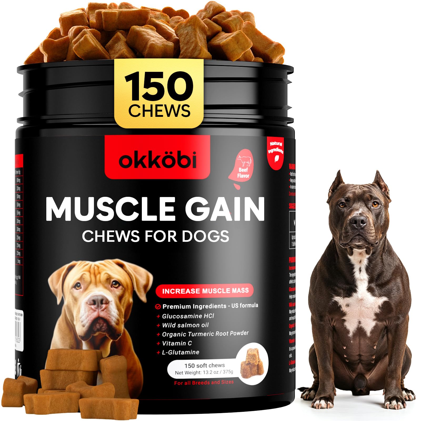 OKKÖBI 11-en-1 bouchées musculaires: soutien potentiel pour chiens actifs