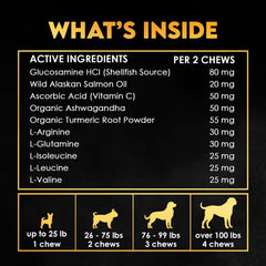 OKKÖBI 11-en-1 Chews ingrédients naturels curcuma et huile de saumon.