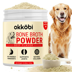 OKKÖBI bouillon d’os de bœuf, bouteille, versement facile pour chien et hydratation.