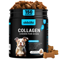 OKKÖBI Collagène pour chiens – bouchées aromatisées faciles à donner et bénéfiques pour les articulations.