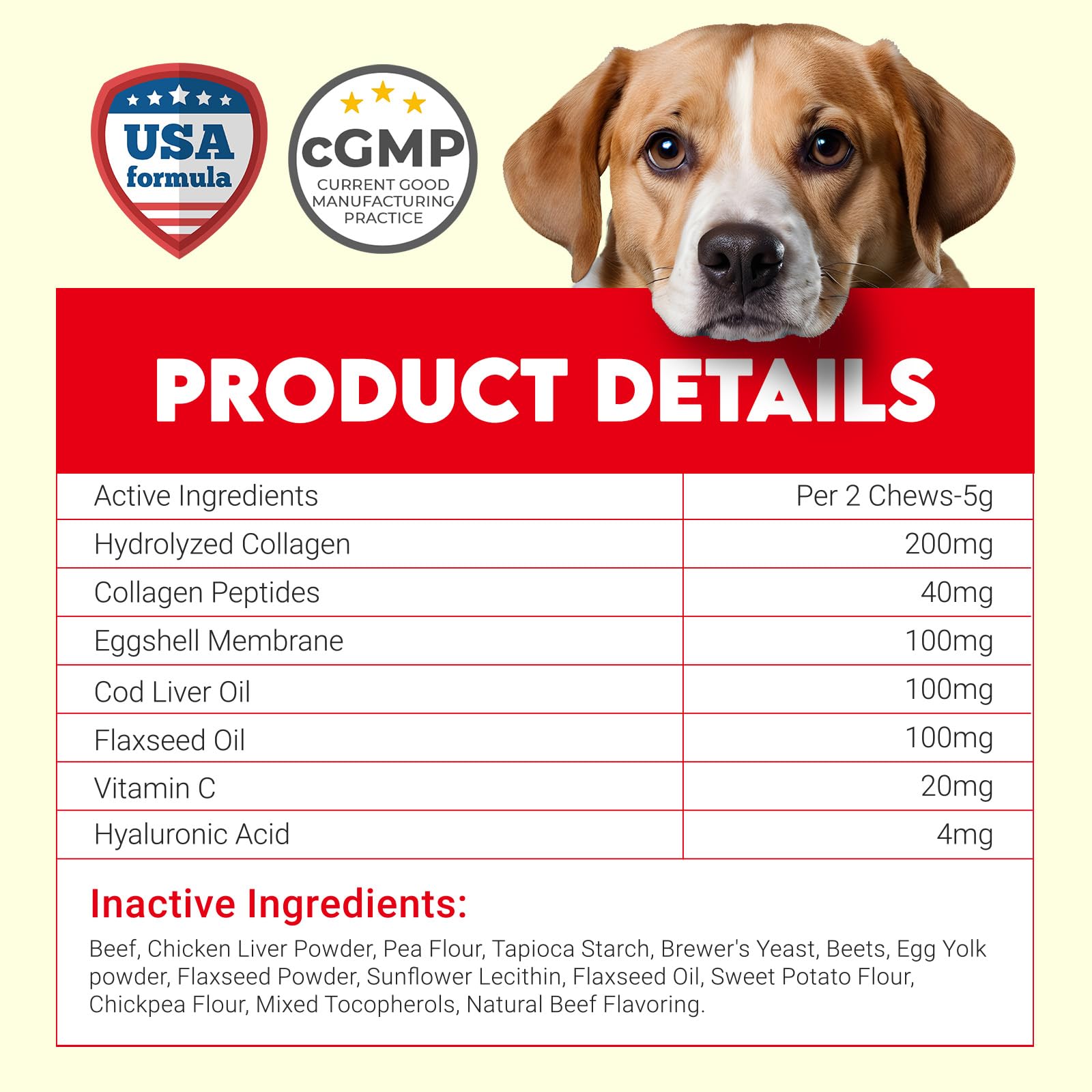 OKKÖBI Collagène pour chien – acide hyaluronique pour flexibilité articulaire.