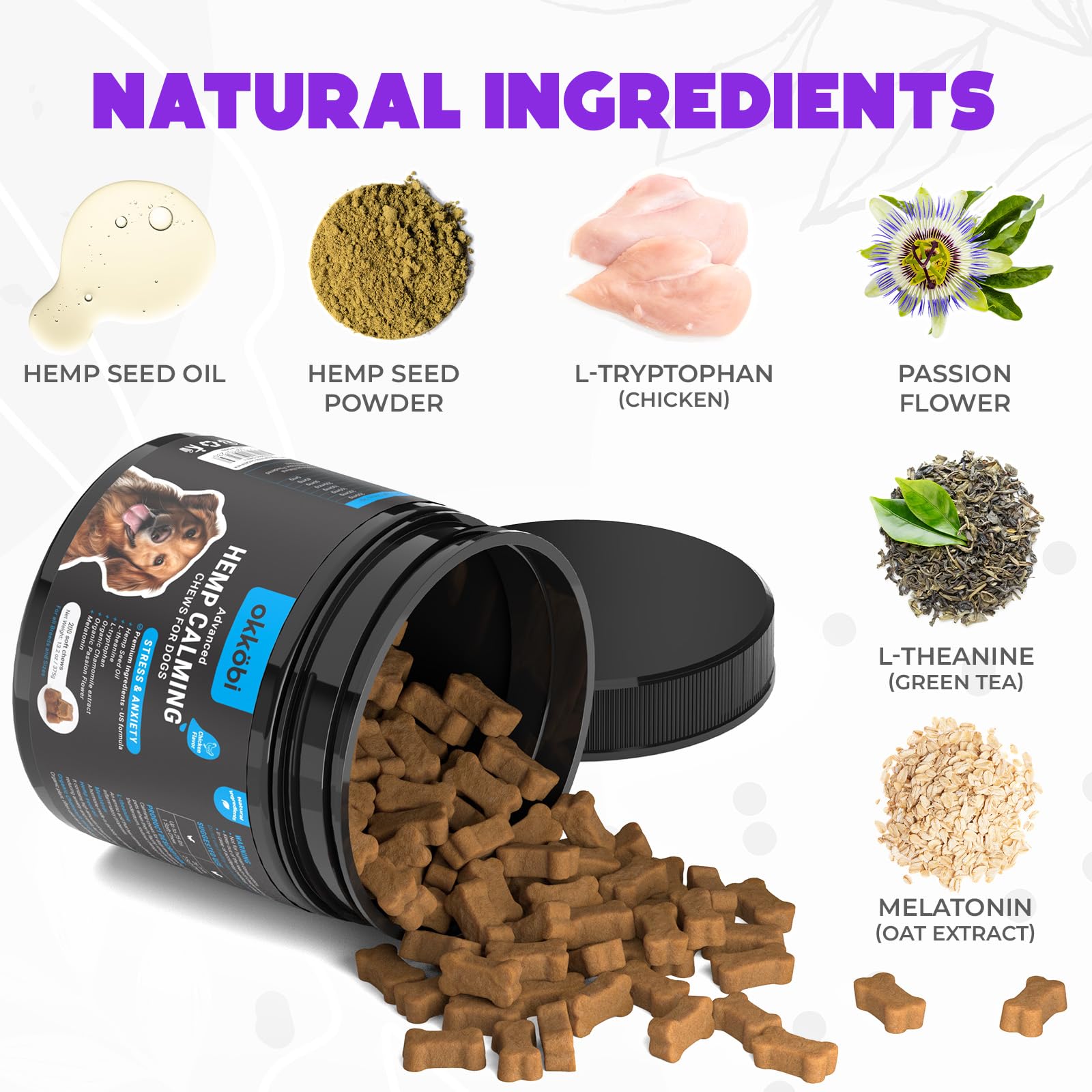 OKKÖBI friandises apaisantes chien canard, saveur et tranquillité