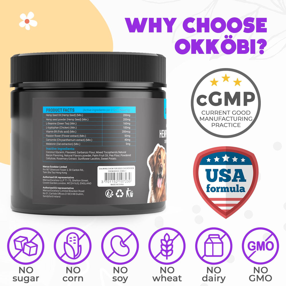 OKKÖBI friandises apaisantes pour trajets chien