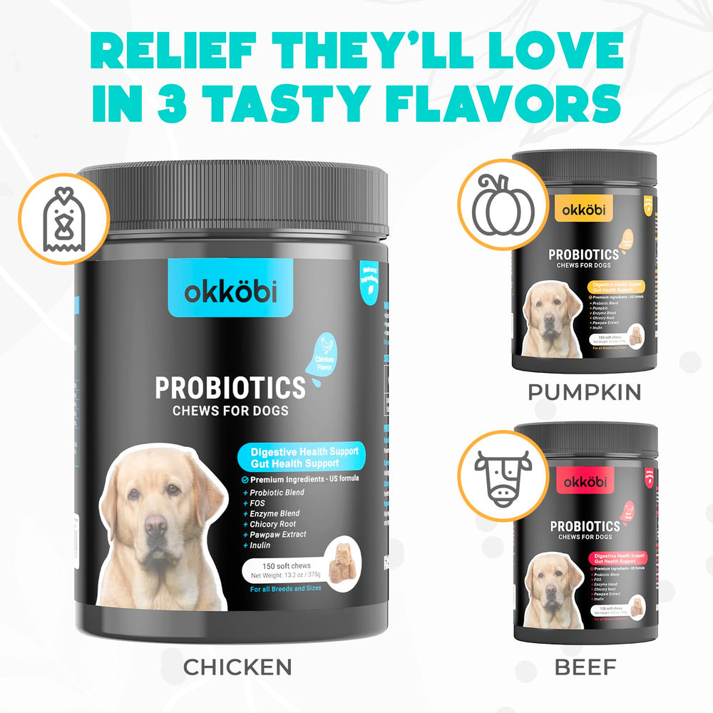 OKKÖBI Probiotiques pour chiens, service client disponible et garantie 5 ans