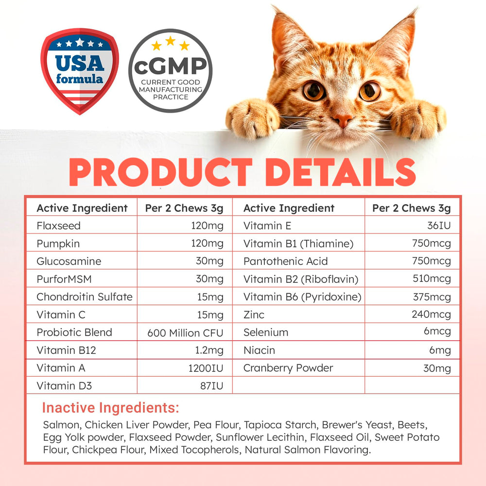 OKKÖBI glucosamine, soutien articulations pour chats actifs.