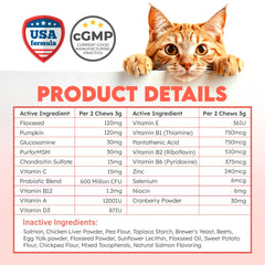 OKKÖBI glucosamine, soutien articulations pour chats actifs.
