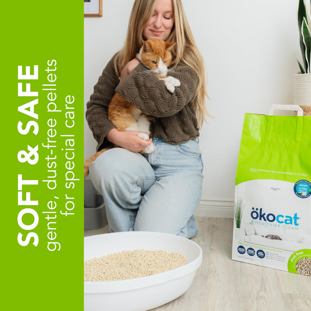 ökocat litière papier sans colorants, sûre pour les chats
